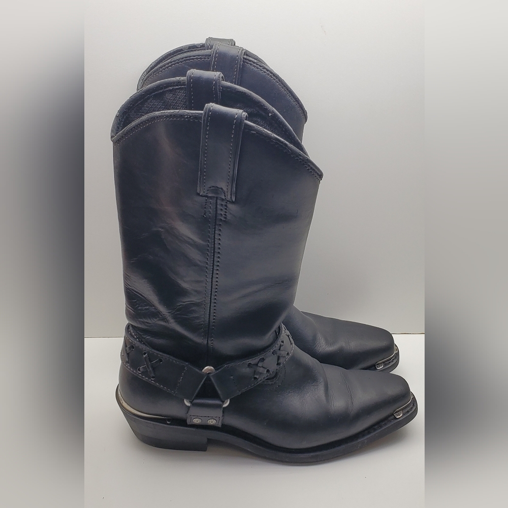 Vintage Harley Davidson Black Leather Men's 9.5 Boots